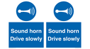 sound-horn-drive-slowly-warehousing-and-delivery-sign~